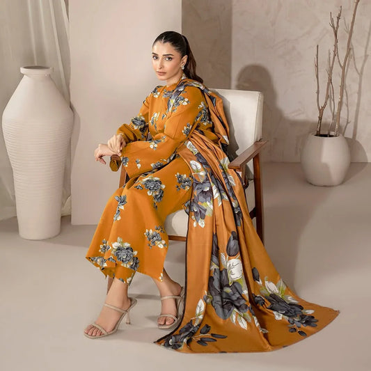 ORANGE LL DIGITAL LAWN - SR FABRICS