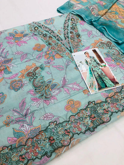 RANGREZ GREENSIH DIGITAL LAWN - SR FABRICS